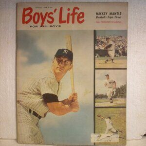Vintage Boys' Life Magazine August 1959 Mickey Mantle on Cover